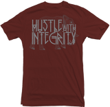 Men's Burgundy Fatbol Crew Neck Tee "Hustle Tech" - fatbol